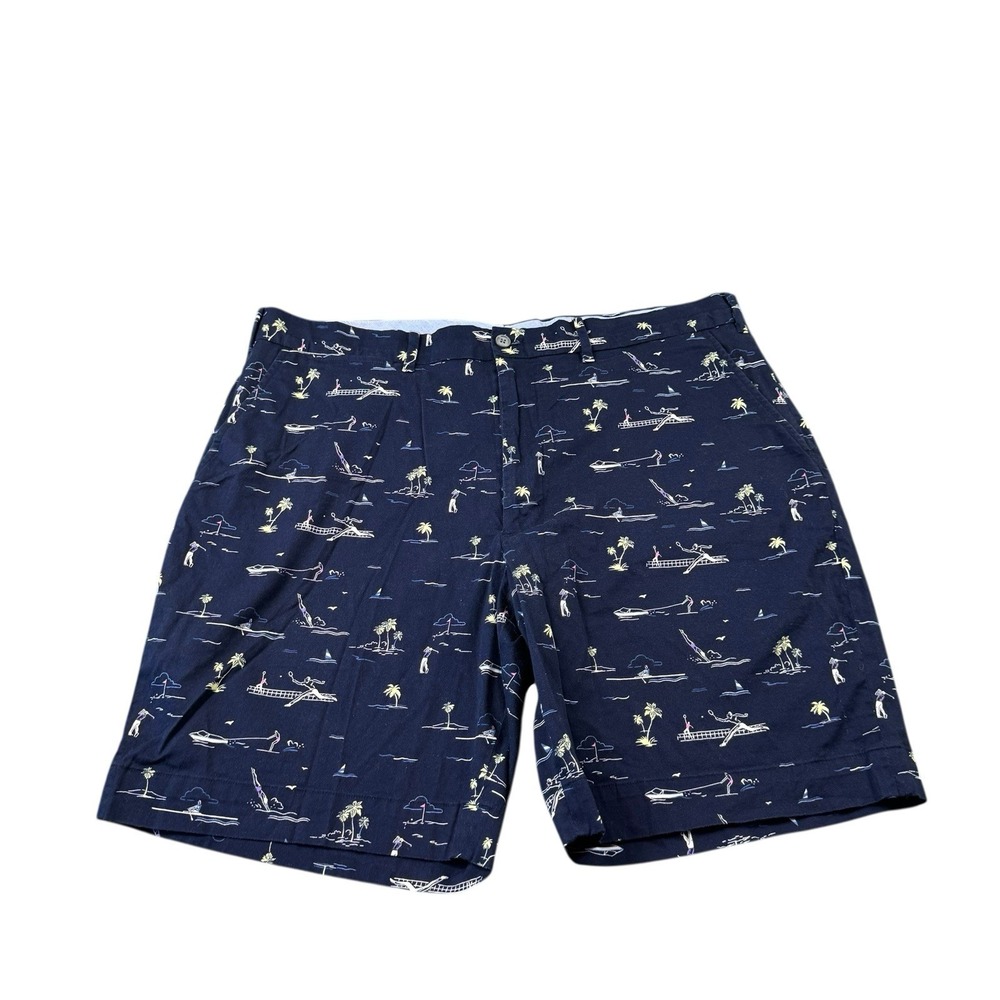 Polo Ralph Lauren Golf Blue Tennis Tropical Cotton Stretch Chino Short Size 38